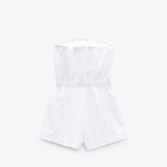 Zara GABARDINE SHORT JUMPSUIT - Picture 2 of 5